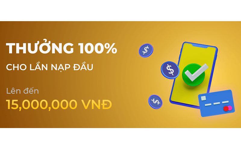 Khuyến mãi Nbet - Thưởng 100% cho lần nạp đầu